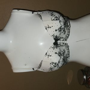 Victorias Secret White Bra with Black Lace (0654)